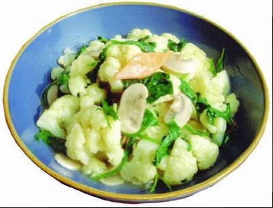 荠菜鲜菇烩花菜
