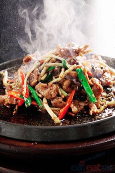 菜根爆驴肉