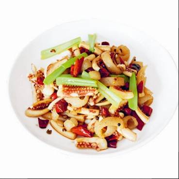 蜀香猪皮炒鱿鱼头