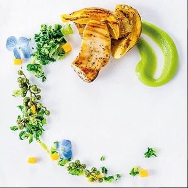 椒麻冲菜煎牛肝菌