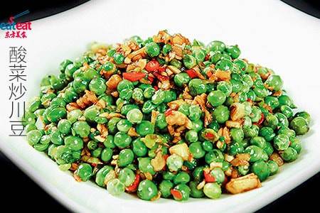 酸菜炒川豆
