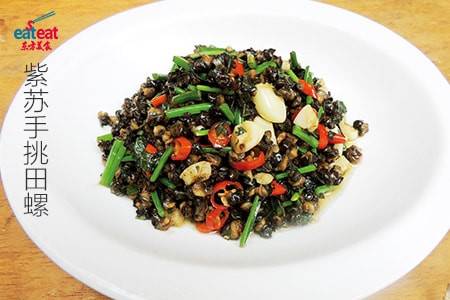 紫苏手挑田螺