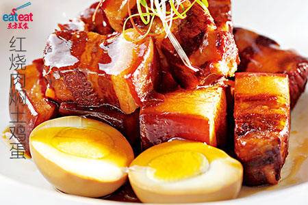 红烧肉焖土鸡蛋