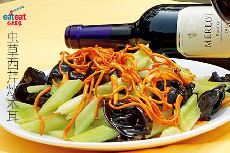 虫草花西芹炒木耳