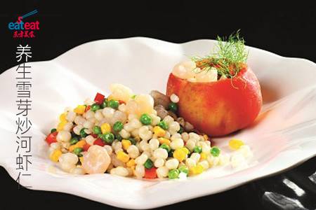 养生雪芽炒河虾仁
