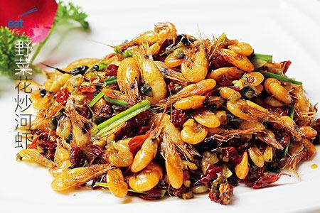 野菜花炒河虾