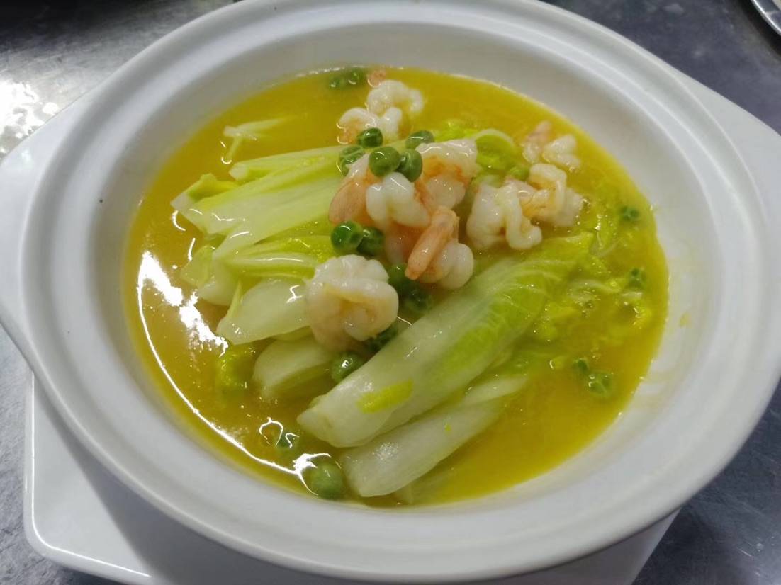 金汤鲜虾玉白菜