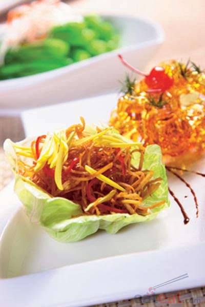 菊花脆菇生菜包