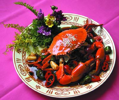 蒜头豆豉蚝汁炒蟹