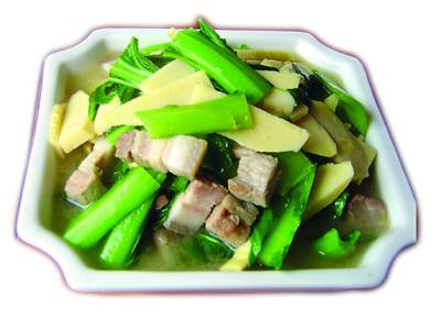 芥菜花肉焖冬笋