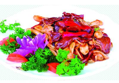 名菌炒牛爽肉