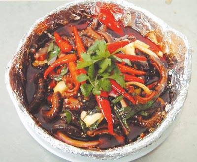 铁锅紫苏鳝段