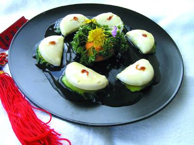 红花豆腐饺