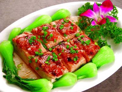 鹅肝烧火文豆腐