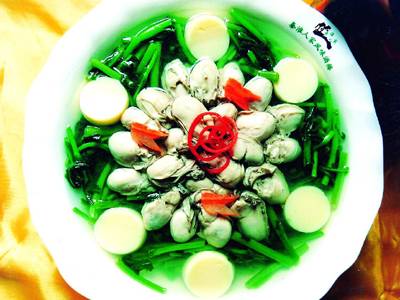 茼蒿煮牡蛎