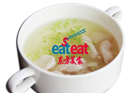 酸辣羊肾汤配小水饺