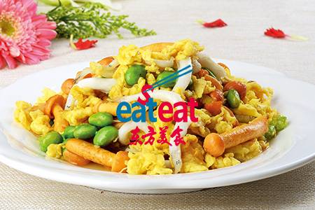 滑蛋菌菇炒银鱼