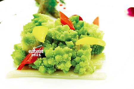 有机菜配酸辣蒲菜