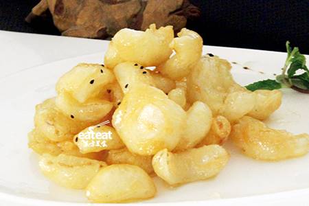 脆皮鲜百合：三粉做脆皮糊!