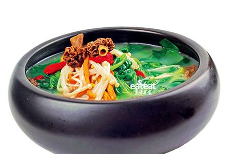 米汤羊肚菌浸时蔬