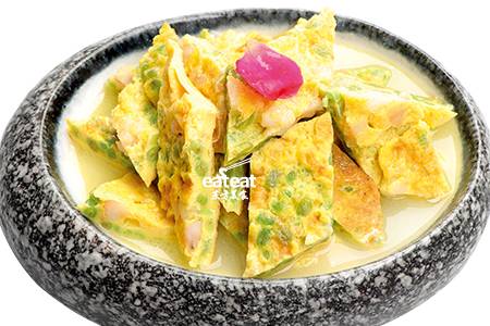 青麦虾仁煮土鸡蛋