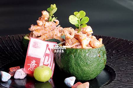 蒜香捞章鱼：柠檬祛腥 冰块增脆!