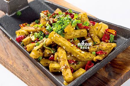 干煸土豆莲藕条