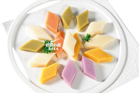 四种蔬菜做五彩拉糕