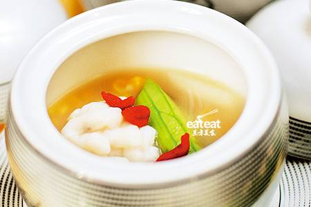 麦仁丝瓜烩羊脑