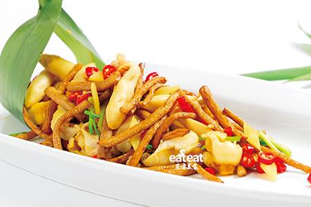 鲜椒茶树菇炒竹蛏