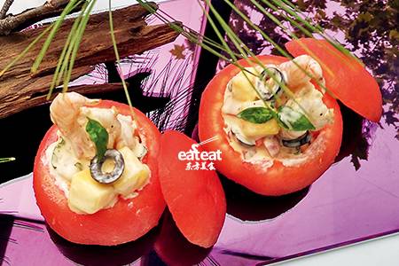 番茄菠萝海鲜沙拉