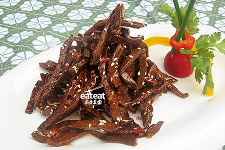 美味猪肝丝：炸好挂汁入味足！