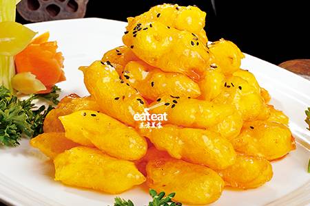 柠檬山药：脆皮糊加奶油更酥软！