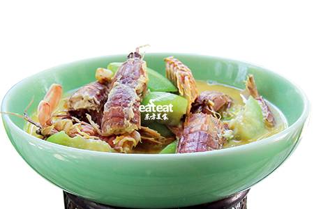 虾蛄烧丝瓜：南瓜汁煨制鲜浓入味！