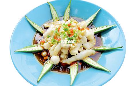 鲜麻汁秋葵鱼：椒麻汁增香！