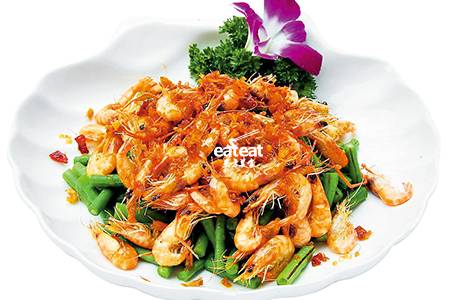 豆角爆河虾仔：酥脆清脆相融合！