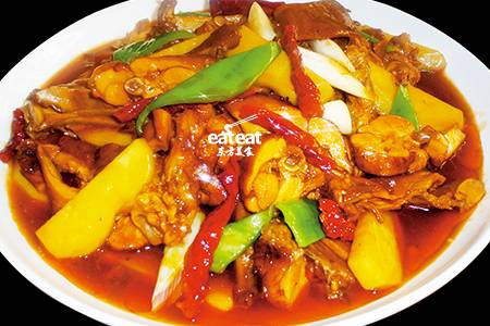 用大盘鸡方法做大盘兔！