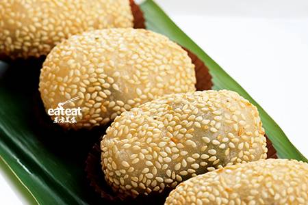 苔菜麻球：海苔磨粉做馅料!