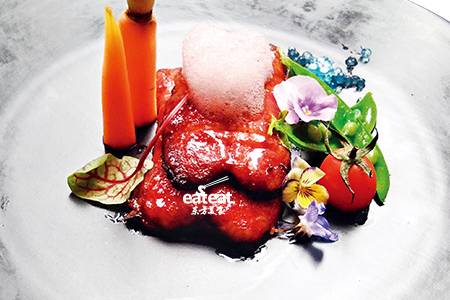 法式焗鳗鱼佐红酒泡沫