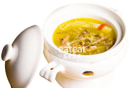 金汤白玉拆烩鸭：柚子皮增香！