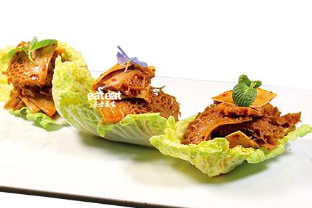 金钱肚卤豆皮：麻酱调口味更浓！