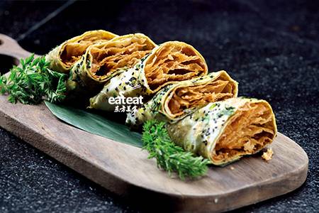 绿豆调浆 鸭饼做果子