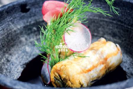 烧汁茴香鲈鱼卷