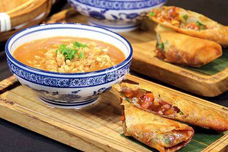 徽州米糊配春卷