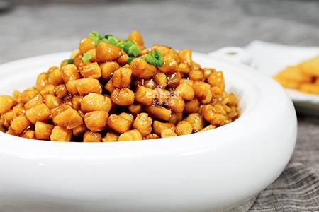 干贝四丝配家乡馒头片：记得勾立芡呐！