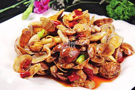 海兔辣花蚬：原汤调味汁