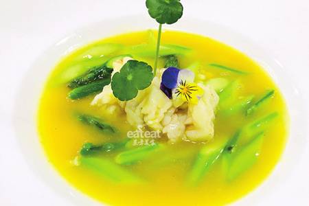 拍蒜芦笋金汁牡丹虾球