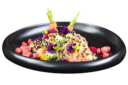 花开榴莲芒果烤南瓜