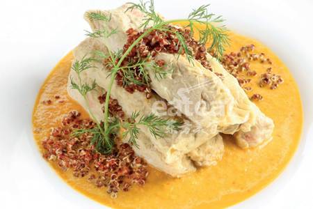 【余梅胜素作】养生金汤淋素虾卷