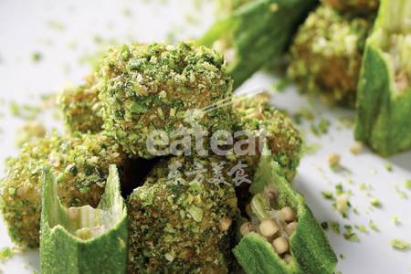 【自制酱汁+秋葵粉】春意盎然鳕鱼粒